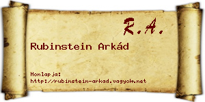 Rubinstein Arkád névjegykártya