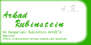 arkad rubinstein business card